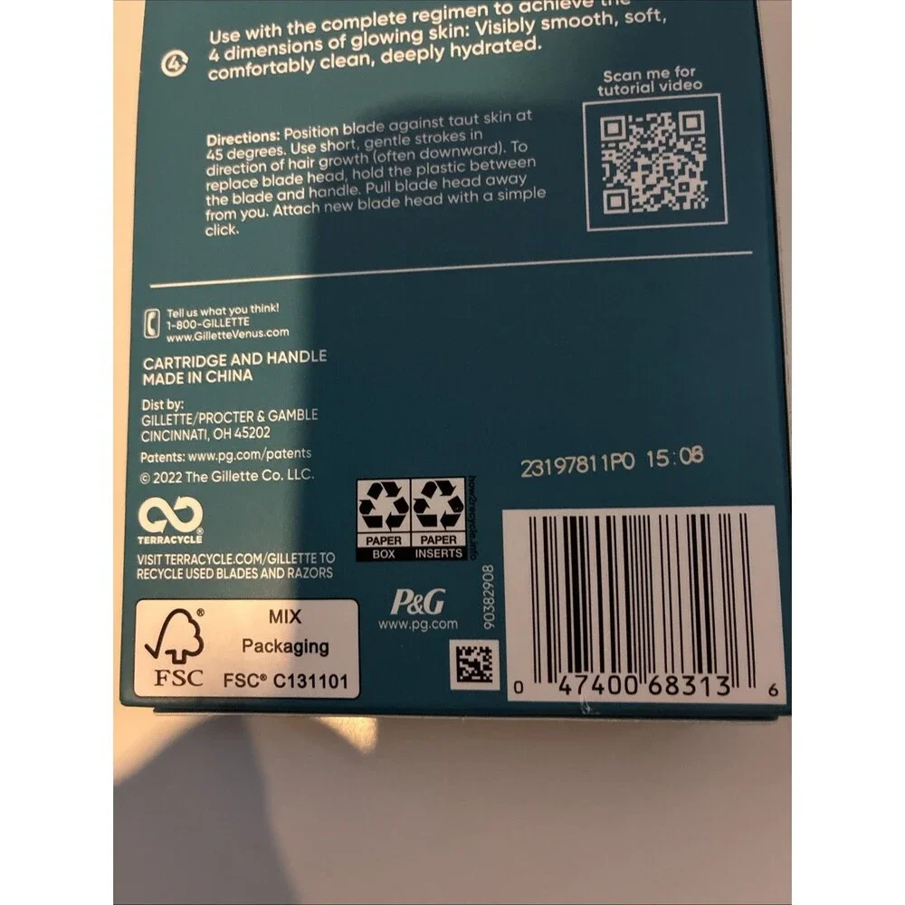 VENUS GILLETTE, FACIAL HAIR & SKIN CARE 1 RAZOR  2 CARTRIDGES - Picture 5 of 7